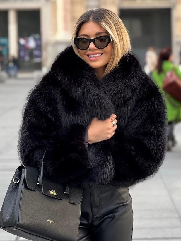 The Fuzzy Black Classic Coat