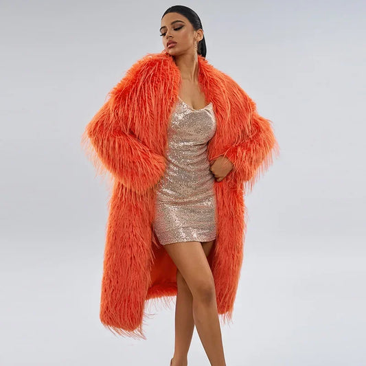 The Fuzzy Orange Drama Coat