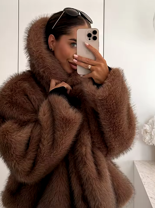 The Fuzzy Brown Classic Coat