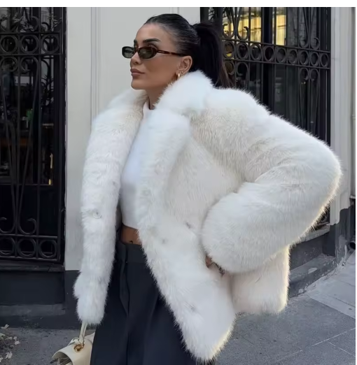 The Fuzzy White Classic Coat