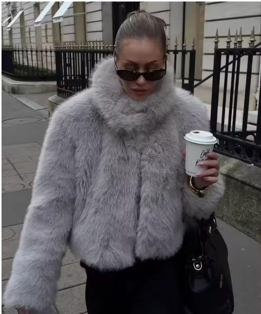 The Fuzzy Grey Classic Coat