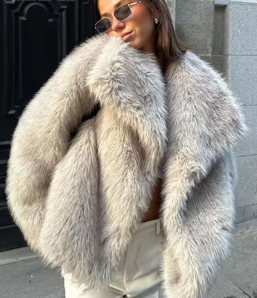 The Fuzzy Beige Classic Coat