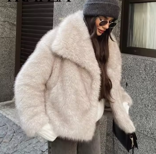 The Fuzzy Beige Classic Coat