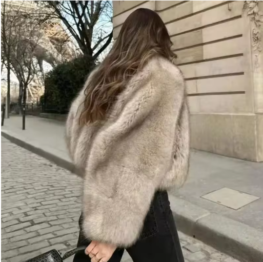 The Fuzzy Classic Beige Two Tone Allure Jacket