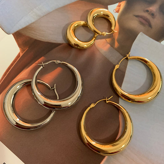 Gold-plated Silver Non-fading Hoop Earrings